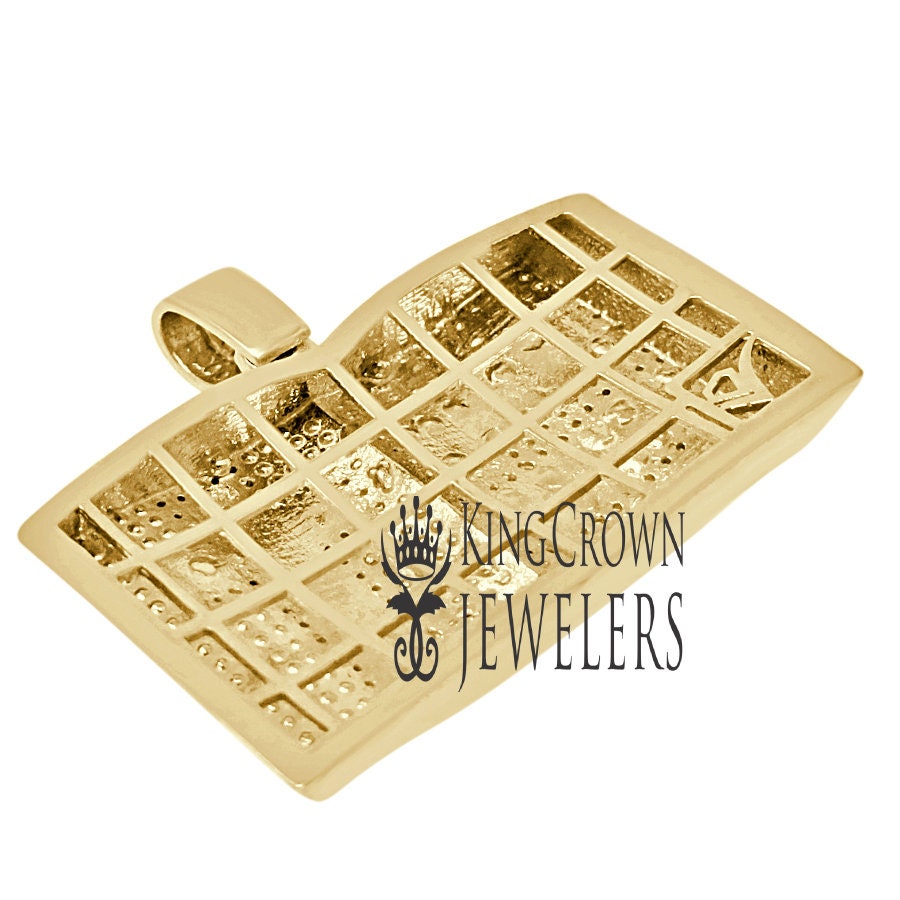 Mens Genuine Diamonds Holy Bible Book Pendant Cross Charm 10K Yellow Gold Finish