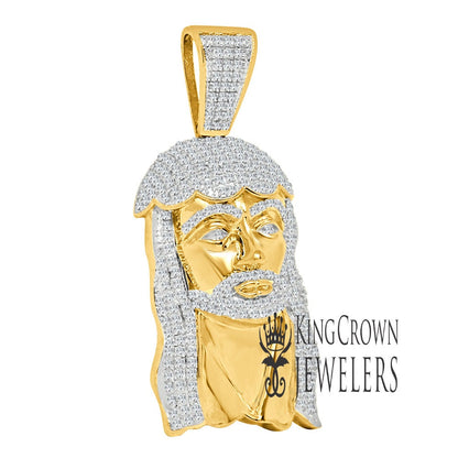 Real Yellow Gold Sterling Silver Jesus Holy Face Piece Pendent Charm XL 3.85''