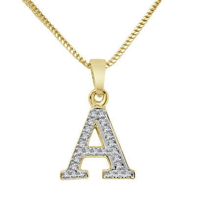 10k Real Yellow Gold Genuine Authentic Diamonds Alphabet A-Z Initial Letters Mini Small Charm Pendent + Free Chain Neckless