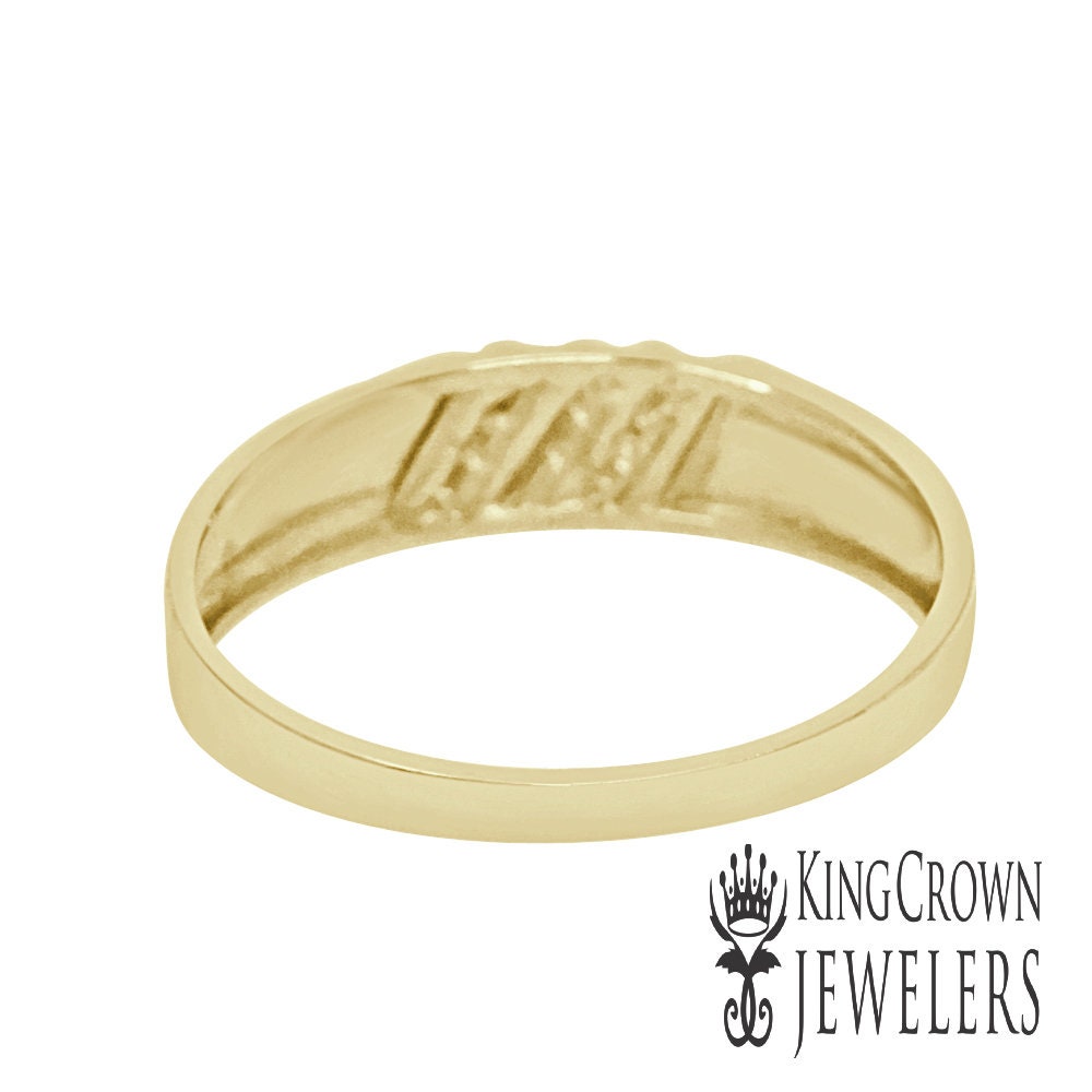 New Men's 0.13 ctw Genuine Real Natural Diamond 10k Yellow Gold Wedding Ring Band Size 10
