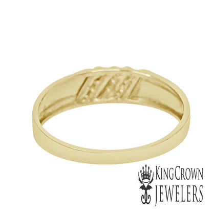 New Men's 0.13 ctw Genuine Real Natural Diamond 10k Yellow Gold Wedding Ring Band Size 10