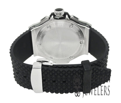 Mens Solid Full Stainless Steel Turnish Free Simulated Diamond Chronograph White Gold Tone Watch 50mm W/Date