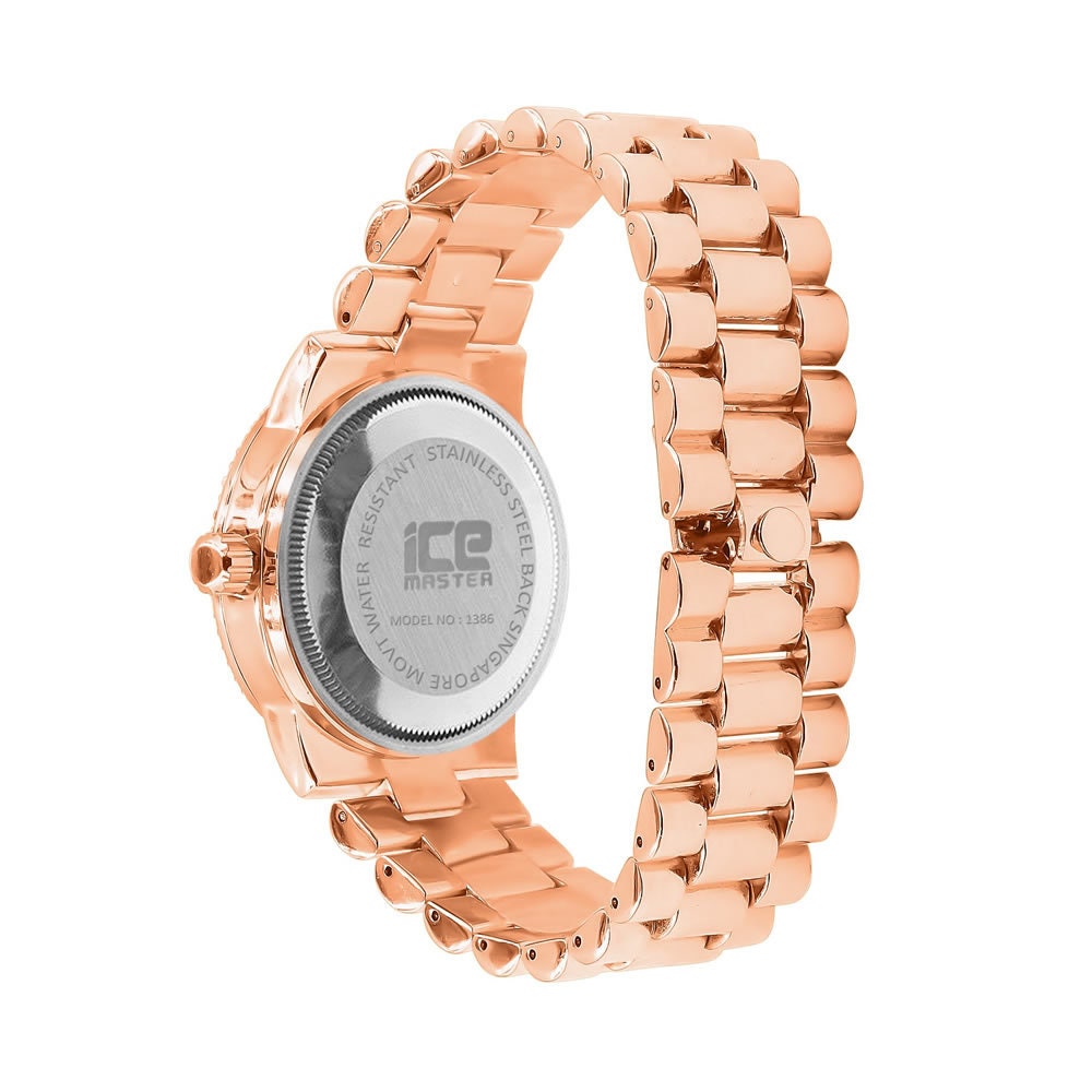 Presidential Band Mens Watch 40mm Day/Date Function Steel Back Water Resistance 14K Rose Gold Finish