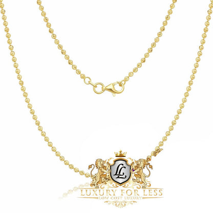 Real Genuine Diamond Egyptian Pharaoh King Tut Charm Pendent Chain Set 10K Yellow Gold Finish