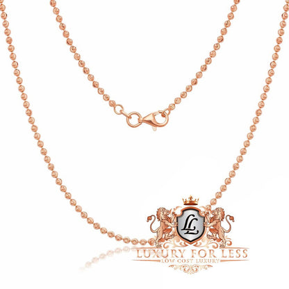 Men's Real Rose Gold Sterling Silver Simulated Diamond Allahu Akber Charm Allah Muslim Pendant Chain Set