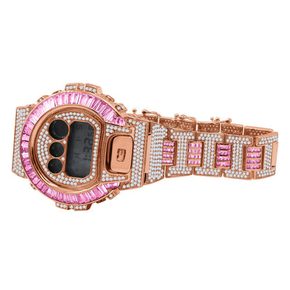 Baguette Soft Baby Pink Rose Gold Casio G Shock Authentic DW-6900 Custom Watch