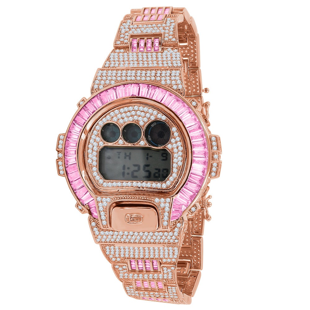 Baguette Soft Baby Pink Rose Gold Casio G Shock Authentic DW-6900 Custom Watch