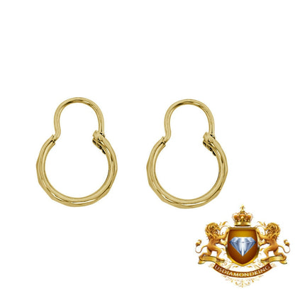Ladies Girls 10k Yellow Real Authentic Gold D/Cut Huggies Earrings Loops Hoops