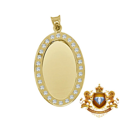 unisex Men's Ladies Saint Jud 10k Rose & Yellow Gold Oval Shape Charm Pendant