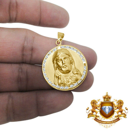 Men Ladies 1.32" Real 10kt 100% Yellow Gold Jesus Cross Charm Medallion Pendant