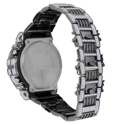2 Tone Mens Baguette  2 Tone Black Gold Finish Casio Digital G Shock Authentic DW-6900 Custom Watch