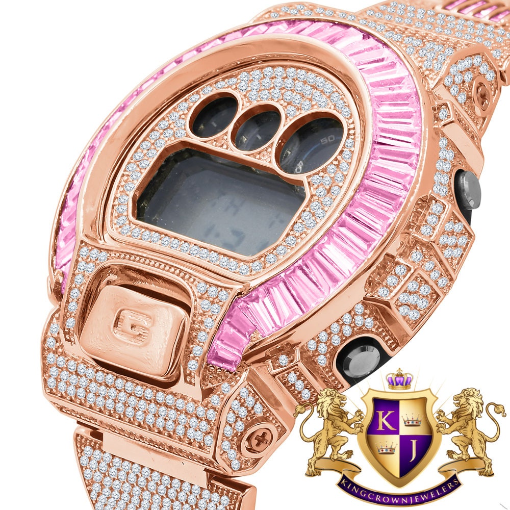 Baguette Soft Baby Pink Rose Gold Casio G Shock Authentic DW-6900 Custom Watch