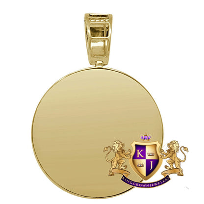 Real Genuine Authentic Diamond Saint George Religious Pendent 10K Yellow Gold Finish Charm Unisex