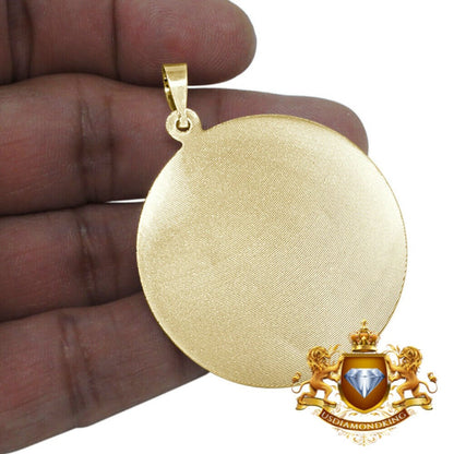 Big Bold 2" Men's Mother Mary Medallion 10k 100% Real Yellow Gold Charm Pendant