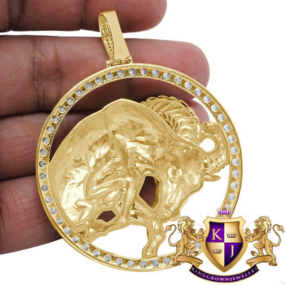 3D XL 2.75'' Genuine Sterling Silver Aries Ram Lucky Zodiac Sign Astrology Horoscope Pendent Charm