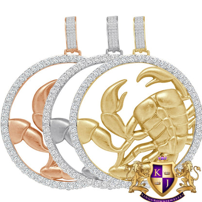 3D XL 2.75'' Genuine Sterling Silver Scorpio Lucky Scorpion Zodiac Sign Astrology Horoscope Pendent Charm Medallion
