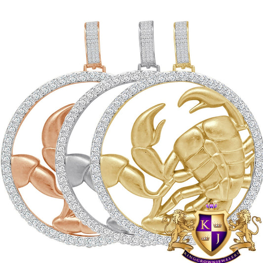 3D XL 2.75'' Genuine Sterling Silver Scorpio Lucky Scorpion Zodiac Sign Astrology Horoscope Pendent Charm Medallion