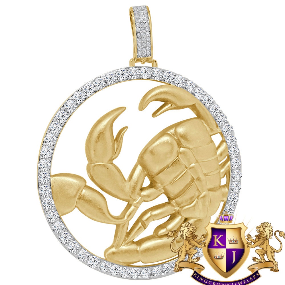 3D XL 2.75'' Genuine Sterling Silver Scorpio Lucky Scorpion Zodiac Sign Astrology Horoscope Pendent Charm Medallion