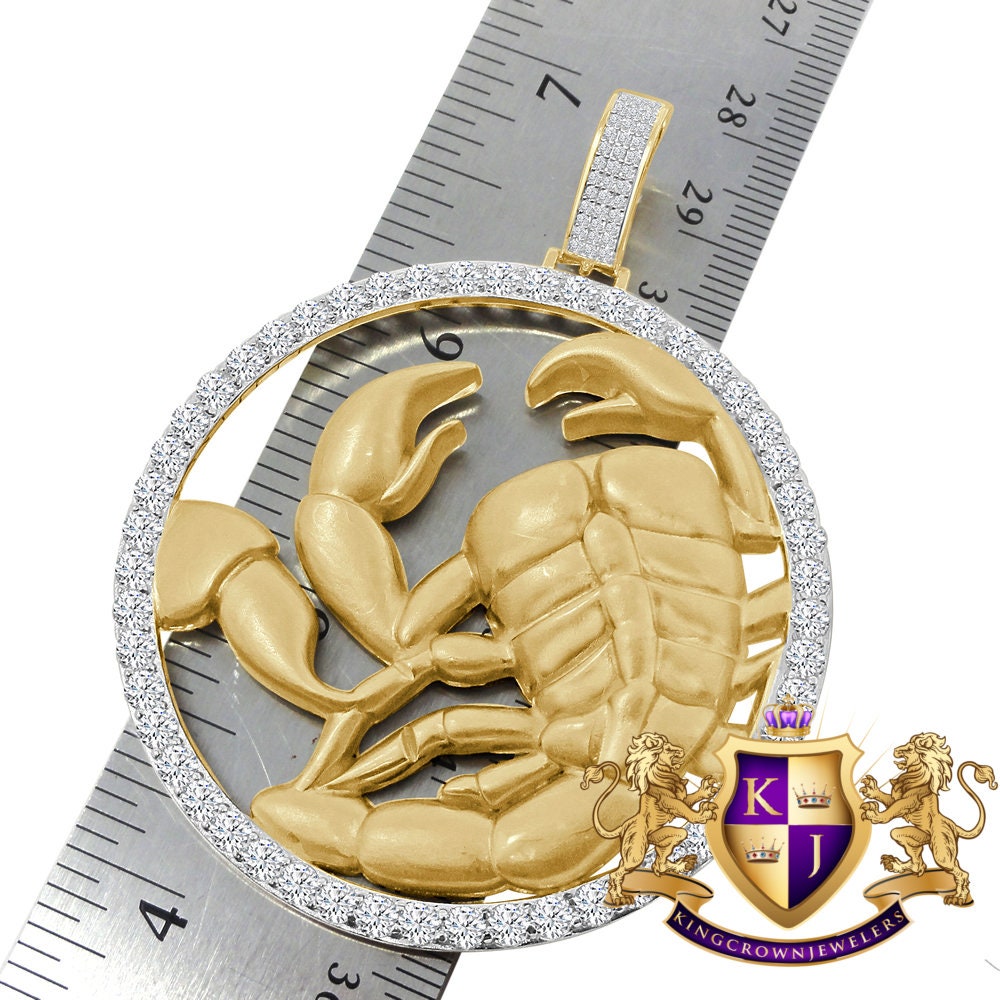 3D XL 2.75'' Genuine Sterling Silver Scorpio Lucky Scorpion Zodiac Sign Astrology Horoscope Pendent Charm Medallion