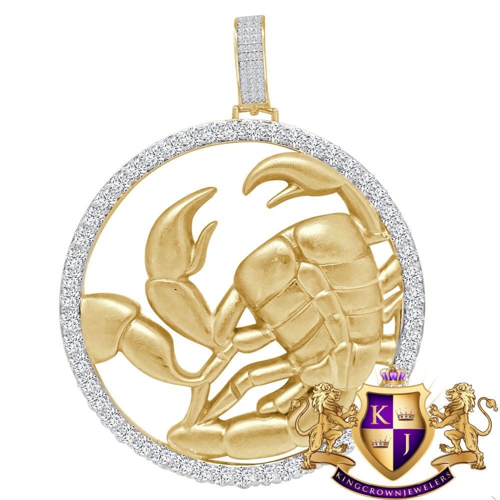 3D XL 2.75'' Genuine Sterling Silver Scorpio Lucky Scorpion Zodiac Sign Astrology Horoscope Pendent Charm Medallion