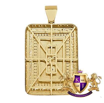 30+ Grams Men's Genuine Real Authentic Diamond Gautama Buddha Face Frame Style Religious Pendant 10K Gold Over Meditation Greek Charm 2.50''
