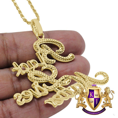 Mens Genuine Real Sterling Silver "Black Lives Matter" Charm Simulated Diamond Pendent + Rope Chain