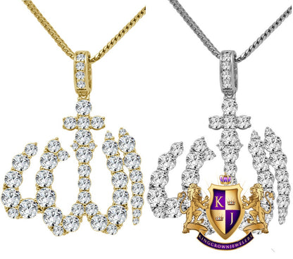 18+ Grams Solitaire Real Genuine Sterling Silver 2.00 Ct. Simulated Diamond Allah Muslim God Islamic Unisex Pendant Charm Chain Neckless Set