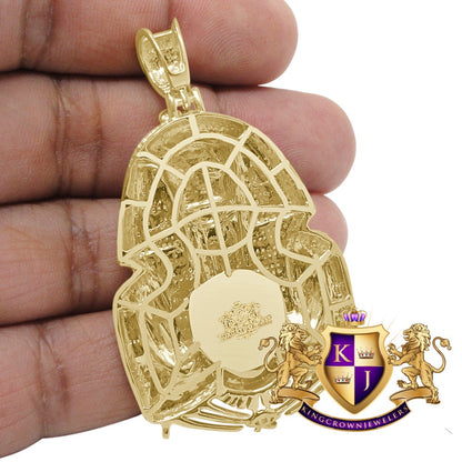 27 + Grams Genuine Real Authentic Diamond Egyptian Scarab Pharaoh Eye of Ra Ankh Cross Custom Pendent 10K Yellow Gold Finish Charm 2.35''