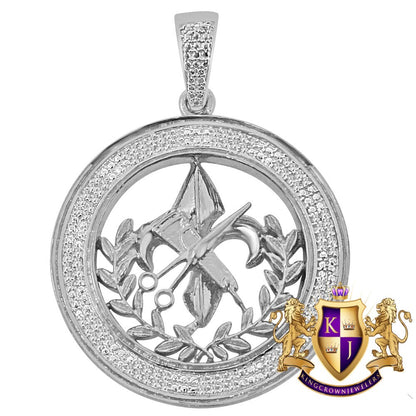 Real Diamond Louisiana Saints Barber Scissors Pendent Charm 10K White Gold Finish 1.75''