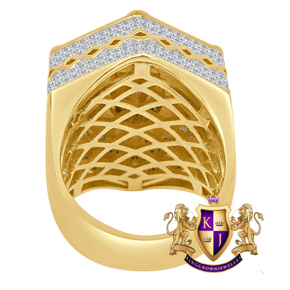 Mens Real Yellow Gold Sterling Silver Holy Jesus Face Simulated Diamond Big Bold Ring Band