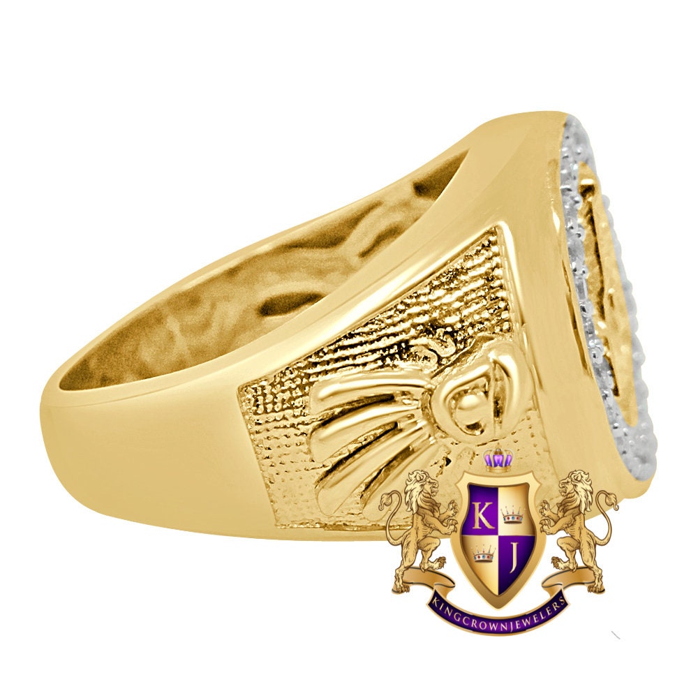 Mens Real Sterling Silver 10K Yellow Gold Tone G Compass Masonic Free Mason Ring Band
