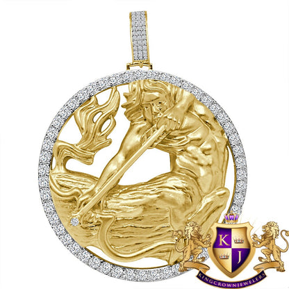 3D XL 2.75'' Genuine Sterling Silver Sagittarius Archer Lucky Zodiac Sign Astrology Horoscope Pendent Charm