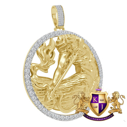 3D XL 2.75'' Genuine Sterling Silver Sagittarius Archer Lucky Zodiac Sign Astrology Horoscope Pendent Charm