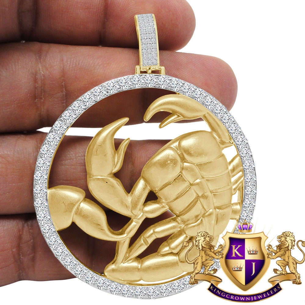 3D XL 2.75'' Genuine Sterling Silver Scorpio Lucky Scorpion Zodiac Sign Astrology Horoscope Pendent Charm Medallion
