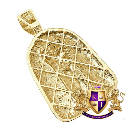22 + Grams Real Genuine Authentic Diamond Egyptian Pharaoh King Tut Mummy Custom Charm Pendant 10K Gold Over 2.50'' Unisex