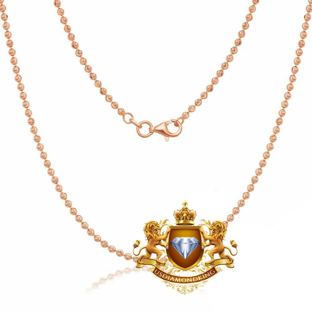 Real Genuine Diamond Jesus Face Piece 10K Rose Gold Finish Greek Mini Charm Pendant + Chain