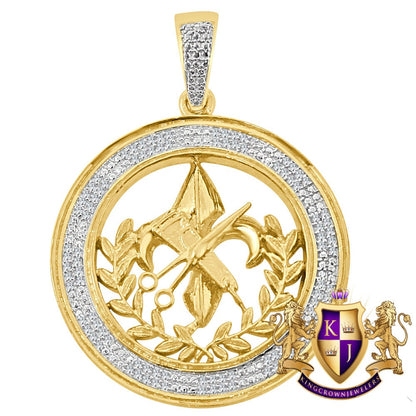 Real Diamond Louisiana Saints Barber Scissors Pendent Charm 10K Yellow Gold Finish 1.75''