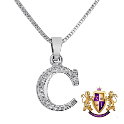 10k Real White Gold Genuine Authentic Diamonds Alphabet A-Z Initial Letters Mini Charm Pendent