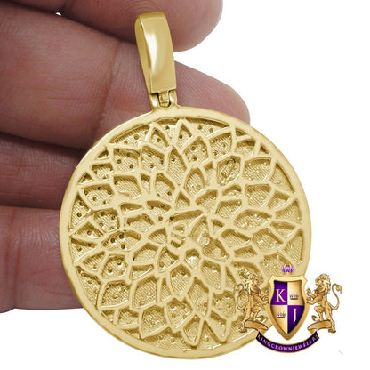 Real Sterling Silver Yellow Gold Finish Simulated Diamond Custom Designer Car Pendent Charm 2''