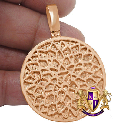 Real Sterling Silver Rose Gold Finish Simulated Diamond Custom Designer Car Pendent Charm 2''
