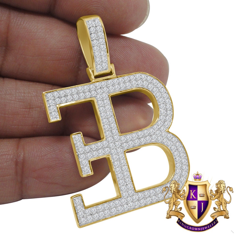 Custom Piece Real Yellow Gold Sterling Silver Simulated Diamond Luxury Car Designer Pendent Charm 2''