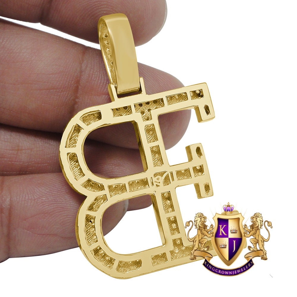 Custom Piece Real Yellow Gold Sterling Silver Simulated Diamond Luxury Car Designer Pendent Charm 2''