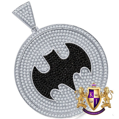 XL 3'' ' Real Genuine Sterling Silver Simulated Diamonds Custom Designer Medallion Pendant Charm