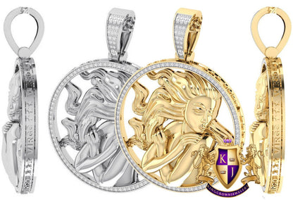 Real Genuine Authentic Diamond Virgo Zodiac Lucky Sign Astrology Horoscope 3D Pendent Charm 10K Gold Finish
