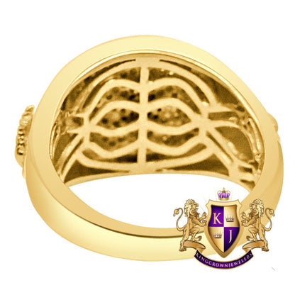 Mens Real Sterling Silver 10K Yellow Gold Tone G Compass Masonic Free Mason Ring Band