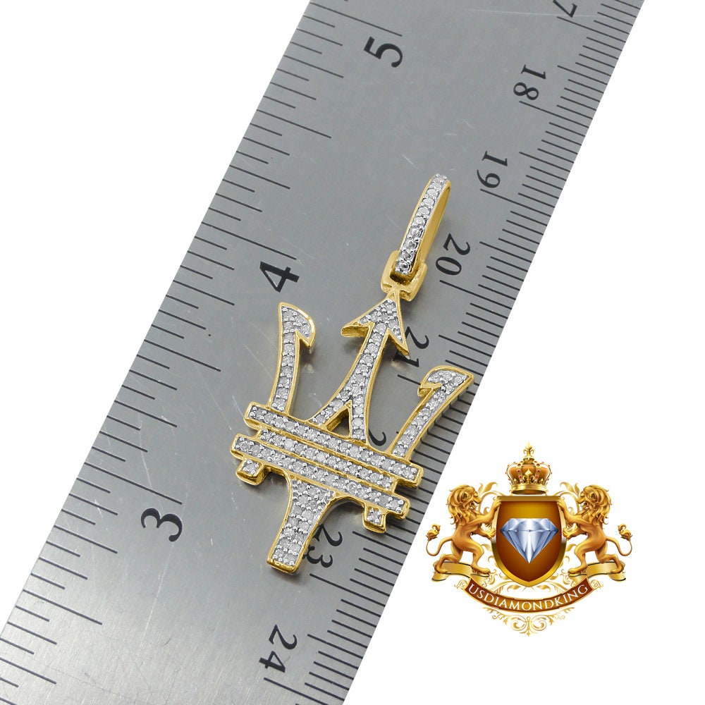 Men's Real Genuine Diamond Maserati Car Key Pendant 10K Gold Finish Charm Chain Set 1.50''