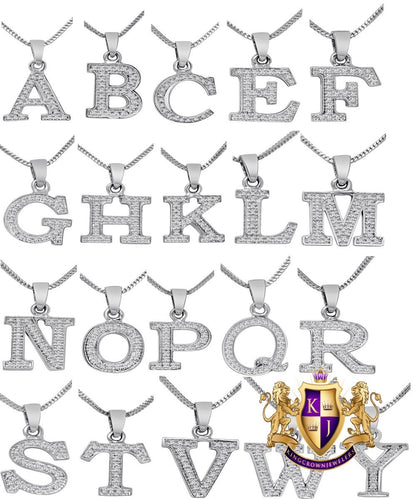 10k Real White Gold Genuine Authentic Diamonds Alphabet A-Z Initial Letters Mini Charm Pendent