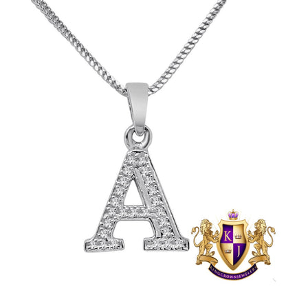 10k Real White Gold Genuine Authentic Diamonds Alphabet A-Z Initial Letters Mini Charm Pendent