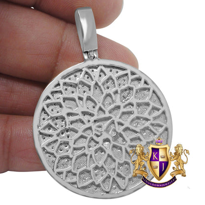 Real Sterling Silver White Gold Finish Simulated Diamond Custom Designer Car Pendent Charm 2''