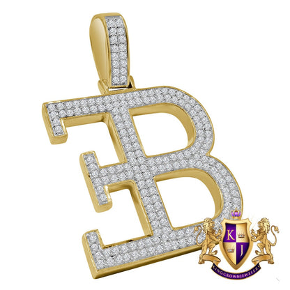 Custom Piece Real Yellow Gold Sterling Silver Simulated Diamond Luxury Car Designer Pendent Charm 2''